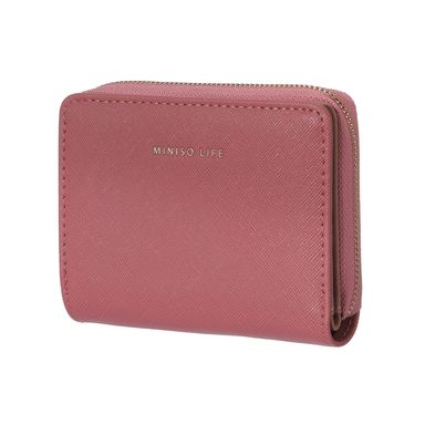 Billetera para Mujer con Cierre Textura Rayas Cruzadas Rosa