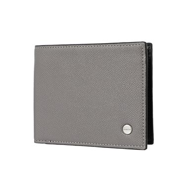 Billetera para Hombre Texturizada con Pin de Metal Gris