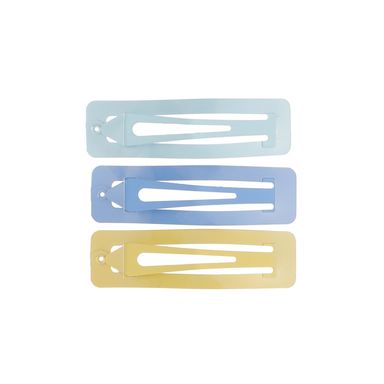 Pinzas Rectangulares para Cabello Serie Colorful Pzas Azul y Amarillo
