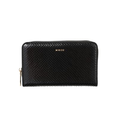Billetera para Mujer Miniso Texturizada Elegante Negro