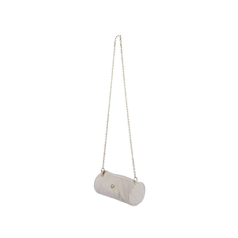 Bolso Miniso Cilindro Acolchado Beige