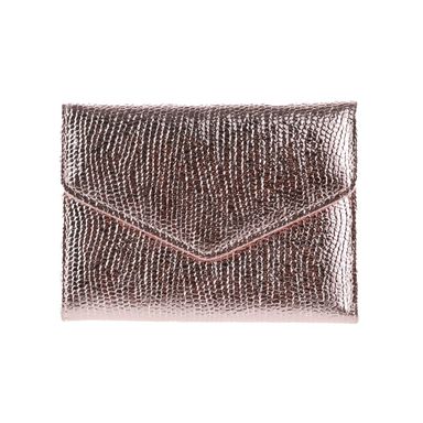 Billetera para Mujer con Broche Metalizada Rosa