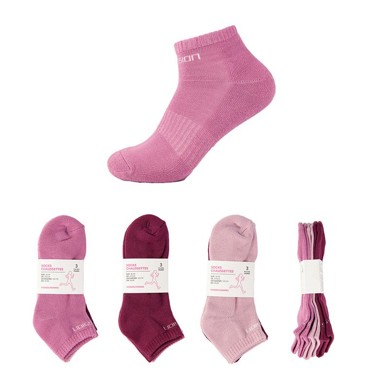 Medias-Deportivas-para-Mujer-Miniso-Rojo-Degradado-3-Pares-1-19650