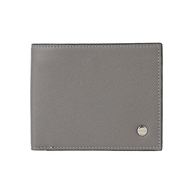 Billetera para Hombre Texturizada con Pin de Metal Gris