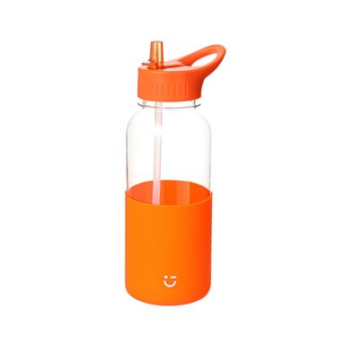 Botilito de Plástico con Asa y Funda de Color Naranja 1000 Ml