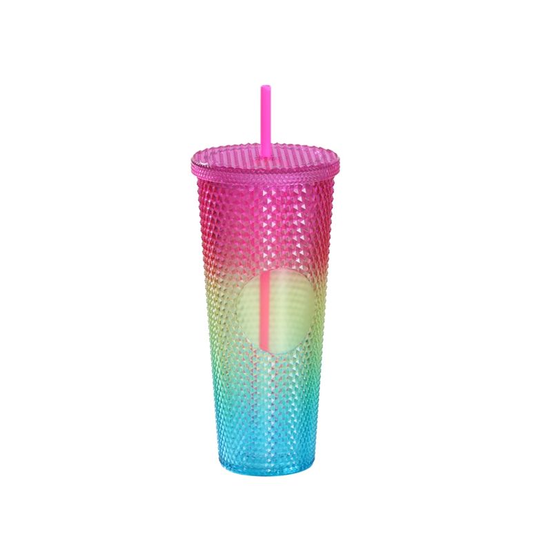 Vaso-de-Pl-stico-con-Tachuelas-y-Degradado-con-Pitillo-700-Ml-Rainbow-1-19401