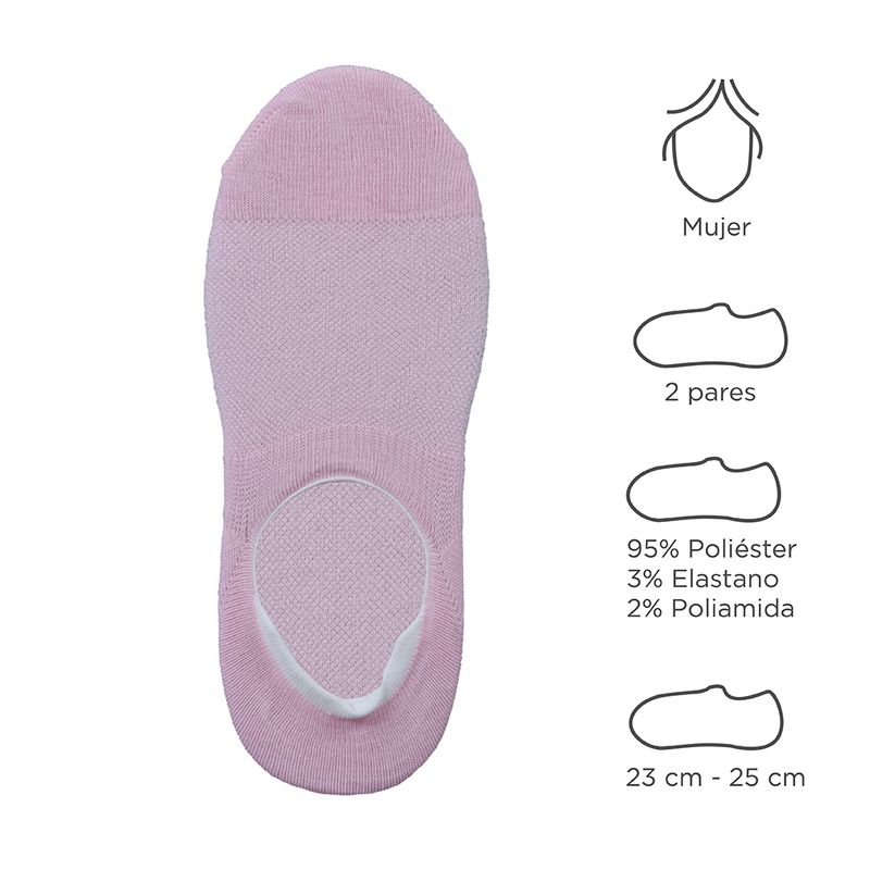 Medias-para-Mujer-Liso-2-Pares-Rosado