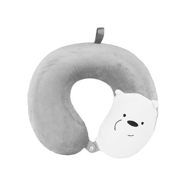 Almohada de viaje con memoria Panda We Bare Bears, Mediana, Gris