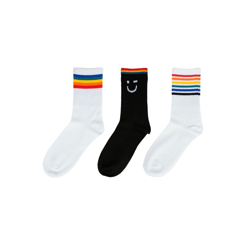 Medias-para-Mujer-Miniso-Serie-Arcoiris-3-Pares-Rayas