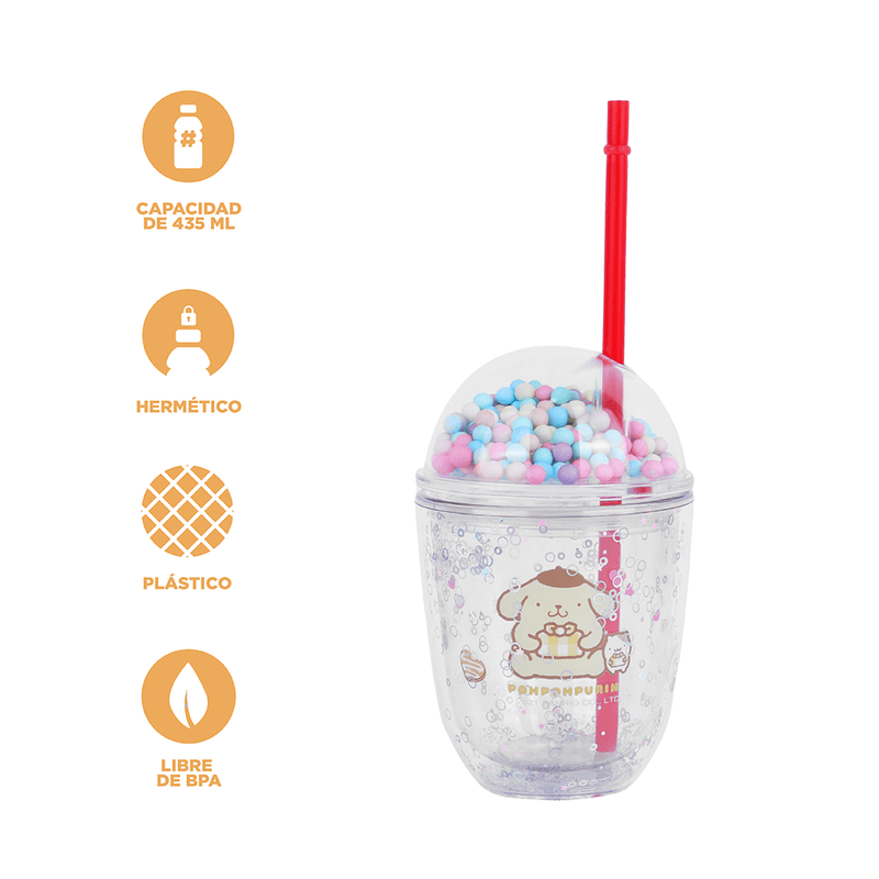 Vaso-Plastico-Portatil-con-Pitillo-435-Ml-Sanrio-Amarillo-4-19883