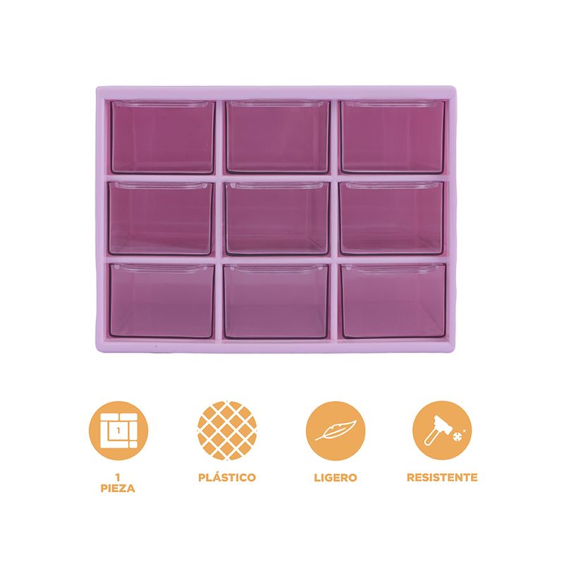 Organizador-Plastico-de-Almacenamiento-de-9-Cajones-Sanrio-Rosa-3-19802