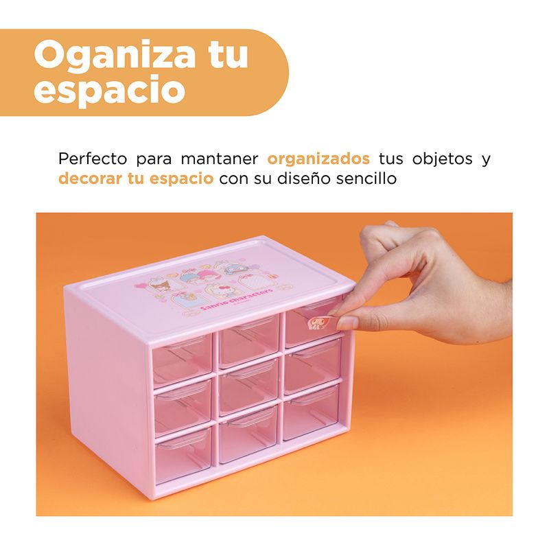 Organizador-Plastico-de-Almacenamiento-de-9-Cajones-Sanrio-Rosa-4-19802