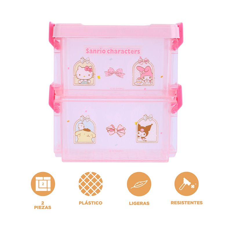 Organizador-Plastico-Doble-Capa-de-Sanrio-Rosa-3-19717