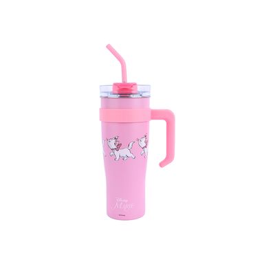 Vaso de Acero con pitillo Disney Cat Classics Marie Colección Rosa