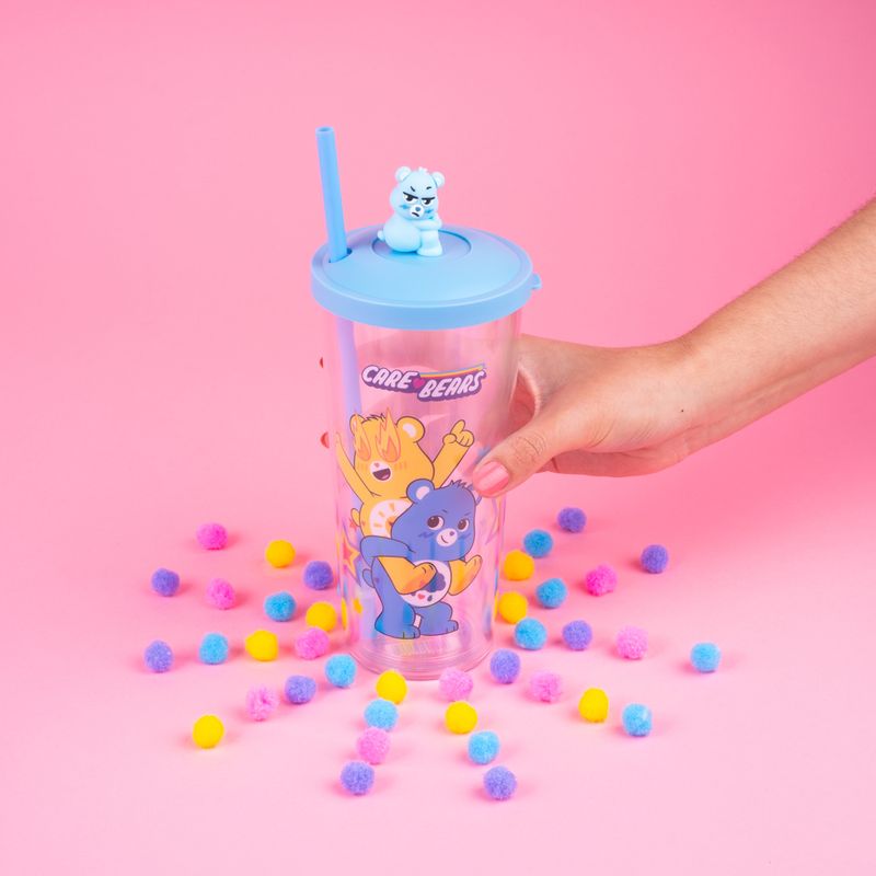 Vaso-de-Plastico-de-la-Colecci-n-Care-Bears-550-Ml-Azul-con-pitillo-2-20135