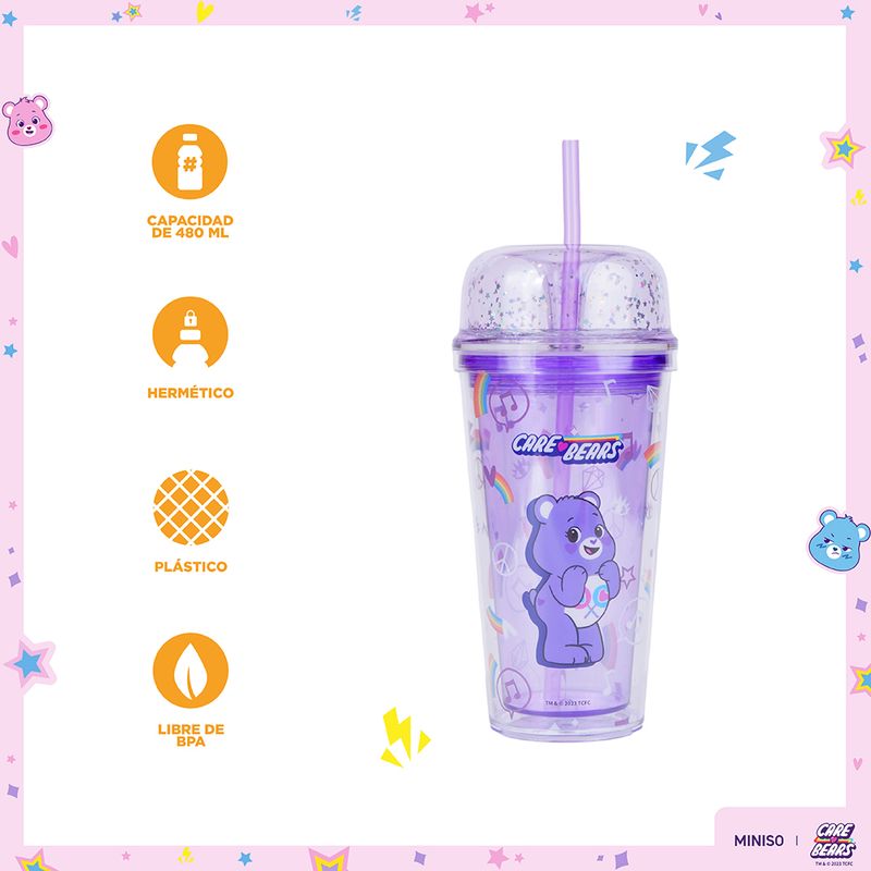Vaso-de-Plastico-Colecci-n-Care-Bears-de-Doble-Pared-con-pitillo-480-Ml-Morado-3-20137