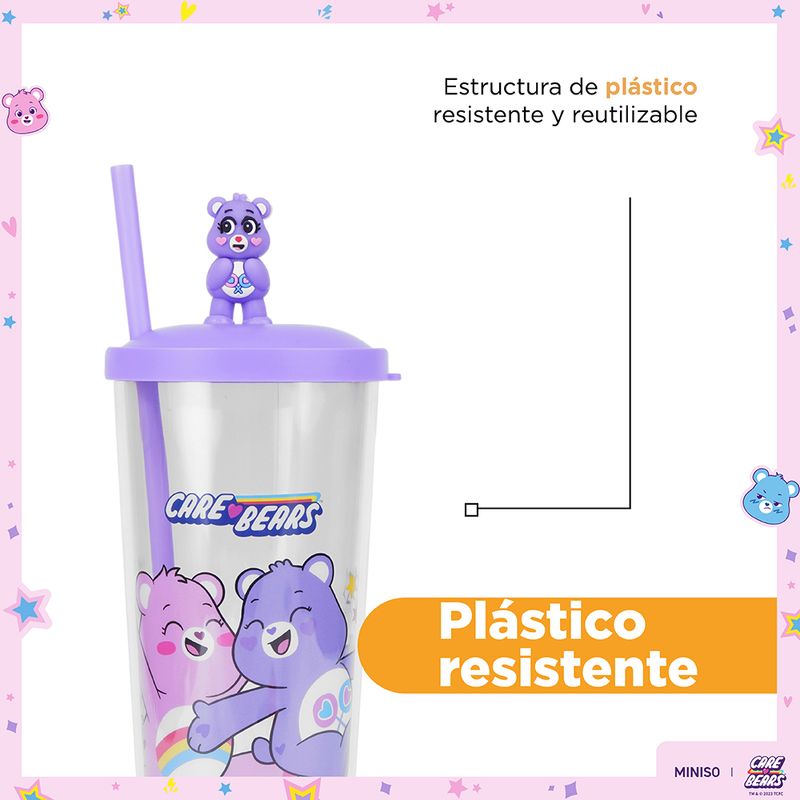 Vaso-de-Plastico-de-la-Colecci-n-Care-Bears-550-Ml-Morado-con-pitillo-6-20134
