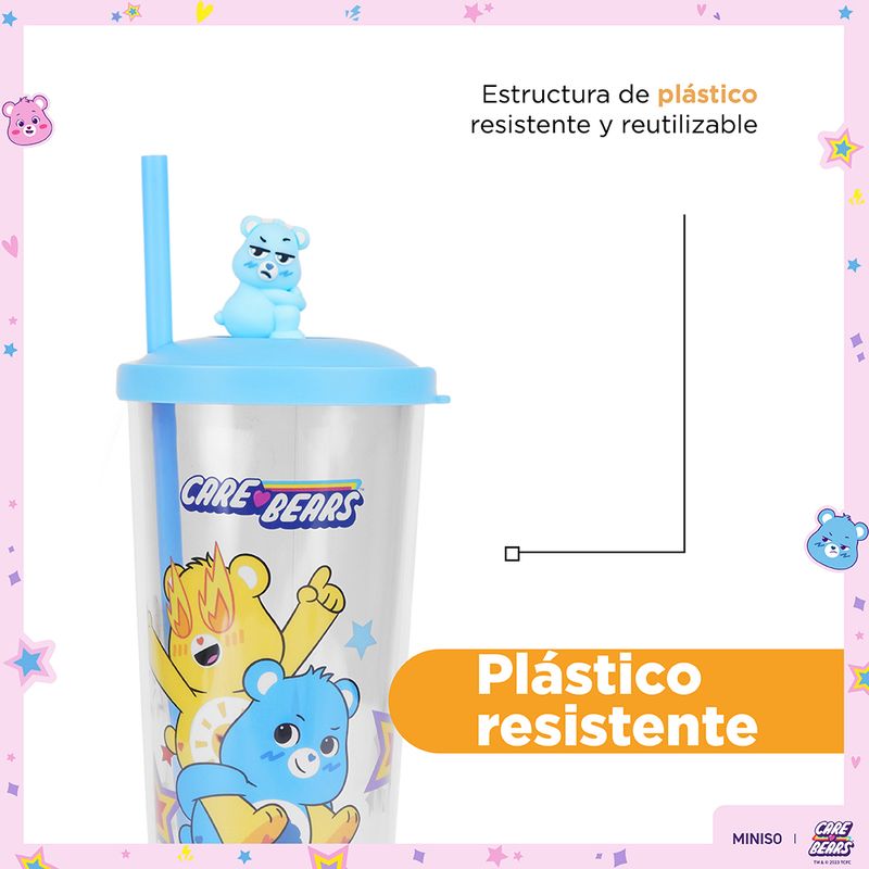 Vaso-de-Plastico-de-la-Colecci-n-Care-Bears-550-Ml-Azul-con-pitillo-6-20135