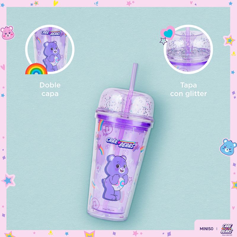 Vaso-de-Plastico-Colecci-n-Care-Bears-de-Doble-Pared-con-pitillo-480-Ml-Morado-5-20137