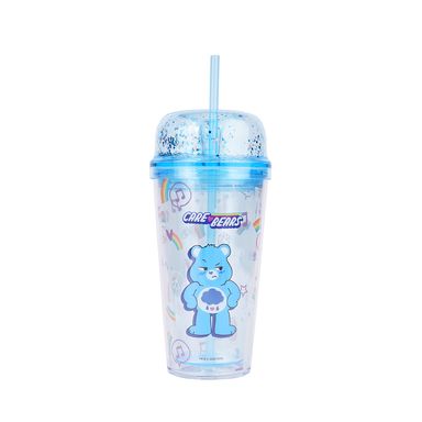 Vaso de Plastico Colección Care Bears de Doble Pared con pitillo 480 Ml Azul
