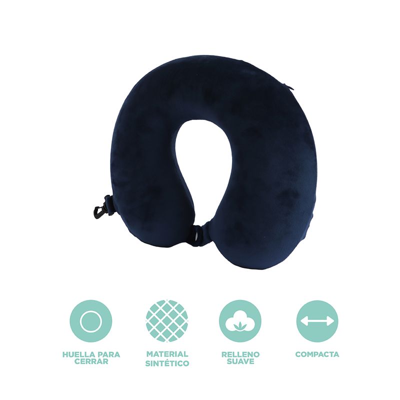Almohada-de-Viaje-Viscoelastica-para-El-Cuello-Con-Gancho-Azul-Marino-3-20208
