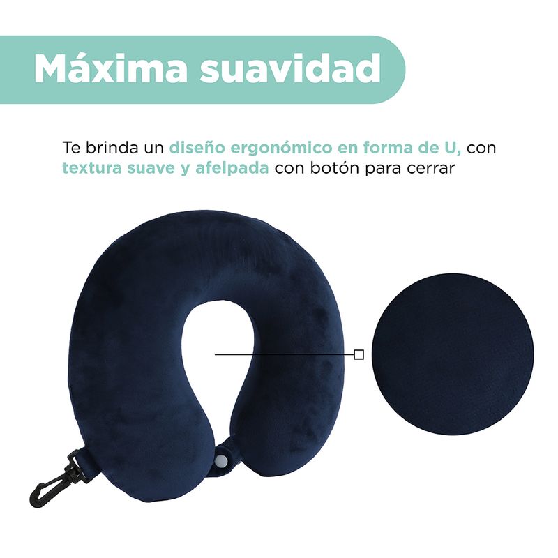 Almohada-de-Viaje-Viscoelastica-para-El-Cuello-Con-Gancho-Azul-Marino-4-20208