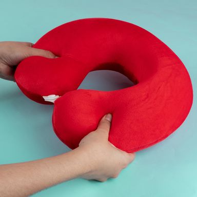 Almohada de Viaje en Forma de U de espuma Rojo