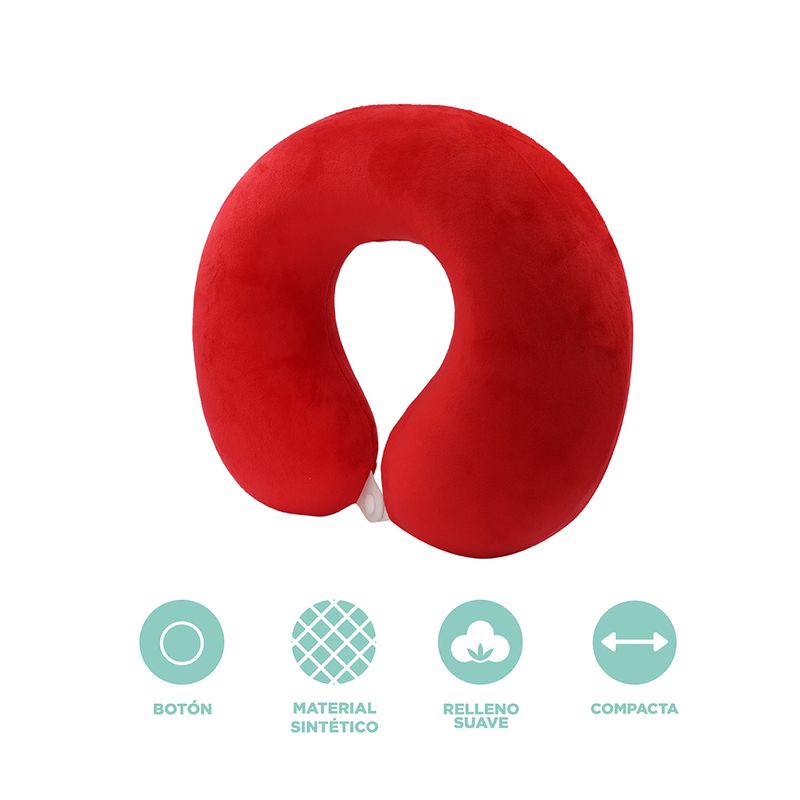 Almohada-de-Viaje-en-Forma-de-U-de-espuma-Rojo-4-20479