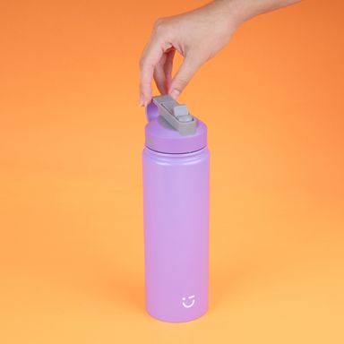 Vaso de Acero Inoxidable con Tapa y Pitillo 900 Ml Purpura