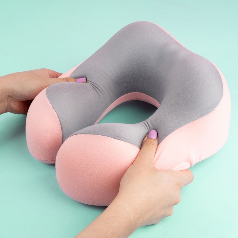 Almohada-de-Viaje-en-Forma-de-U-de-espuma-de-Dos-Colores-Rosa-2-20562
