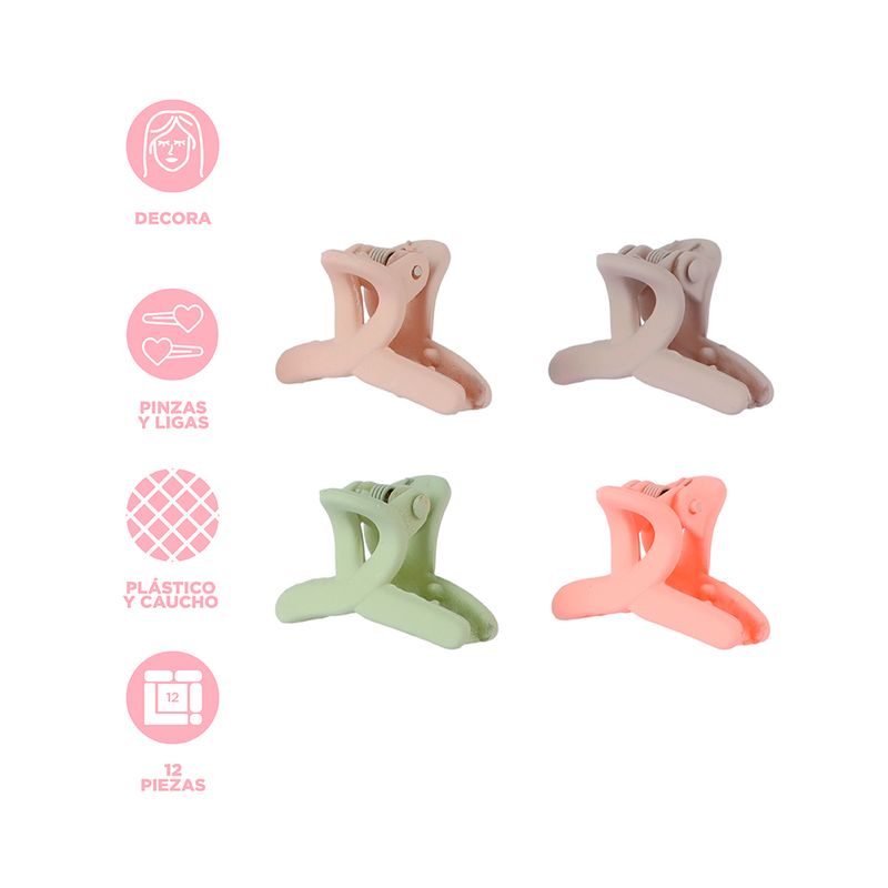 Set de Accesorios para Cabello Serie Miniso Pink Series 12 Pzas