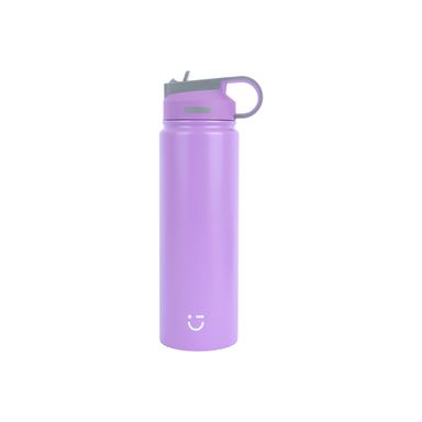 Vaso de Acero Inoxidable con Tapa y Pitillo 900 Ml Purpura