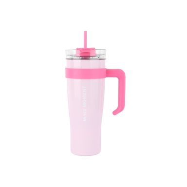 Vaso de Acero con Pitillo Rosa con Fucsia