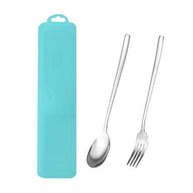 Cubiertos Portatiles de estilo europeo con estuche Verde