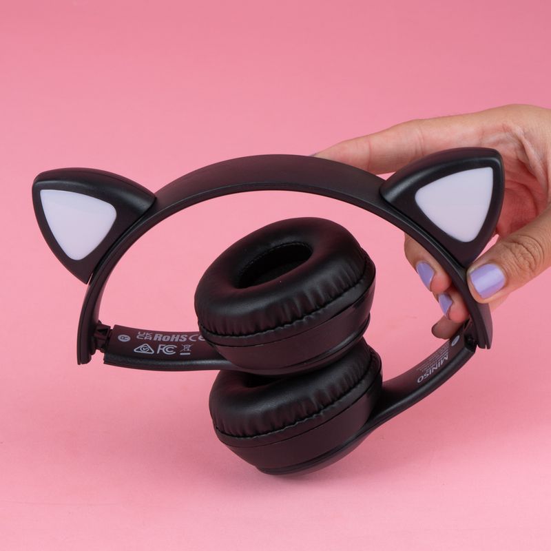 Audifonos-Inalambrico-con-Luz-Led-Forma-Orejas-de-Gato-Modelo-23Bf06-Negro-3-21208