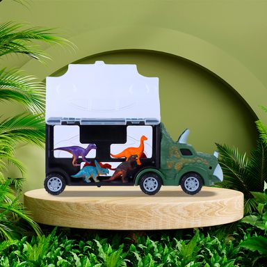 Set de Camion con 8 Pzas de Animales Triceratops Serie Miniso
