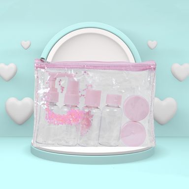 Juego de 6 Botellas de Viaje  Serie Sparkling  Star  Rosa