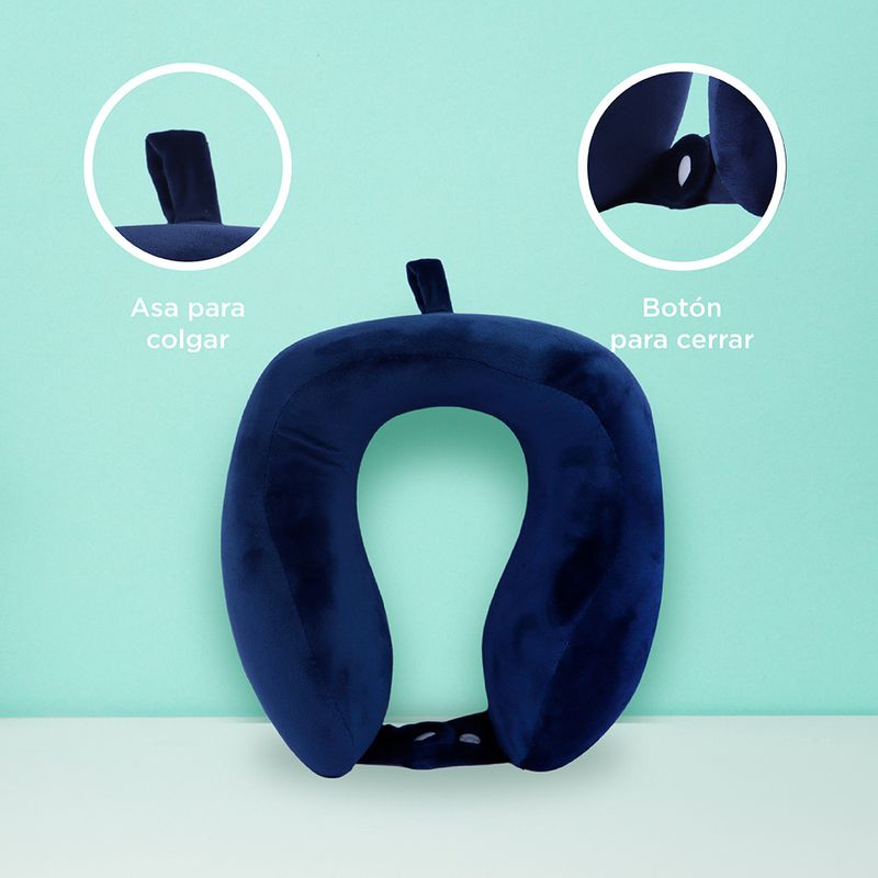 Almohada de Viaje en Espuma con Forma de U Viscoelastica Serie Miniso Azul Marino