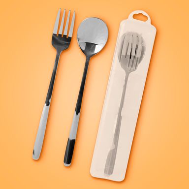 Juego de Cubiertos Estilo Europeo Tenedor y Cuchara con Estuche Serie Miniso