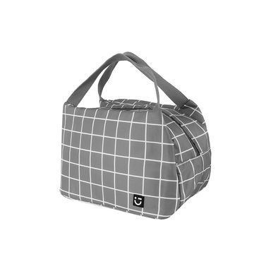 Lonchera con Formas Geometricas Cuadros Gris Serie Miniso