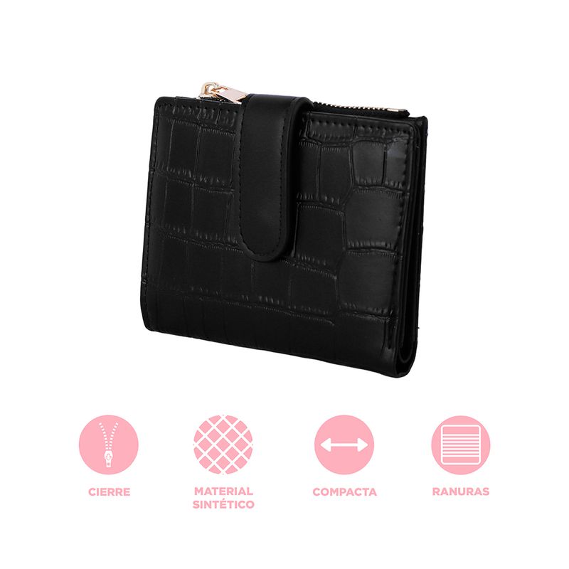 Cartera-Corta-para-Mujer-Tipo-Piel-de-Cocodrilo-Negro-4-21576