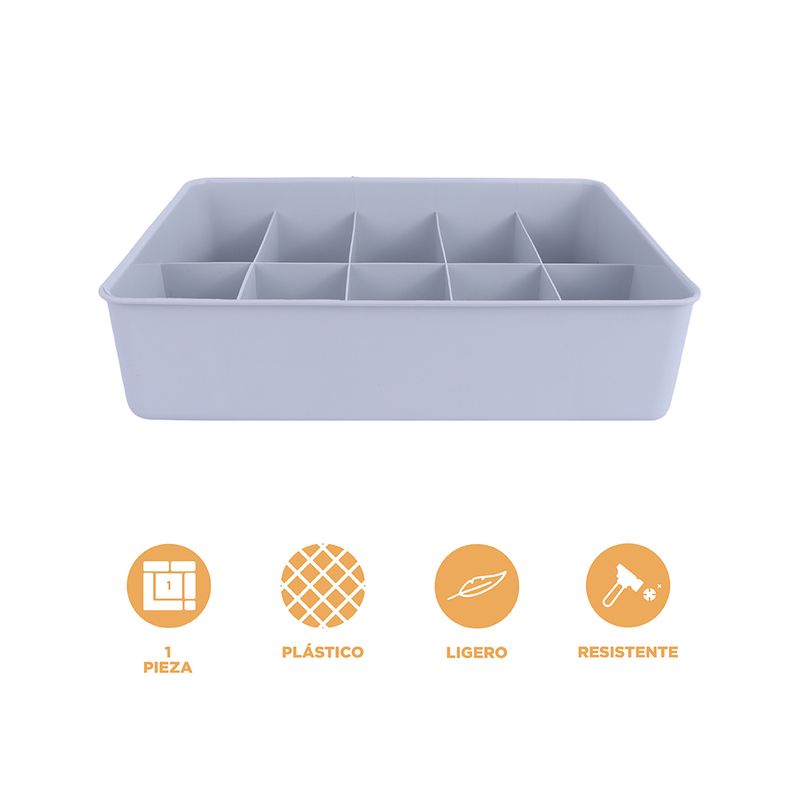 Organizador-de-Plastico-de-Ropa-Interior-de-10-Celdas-Gris-3-21615