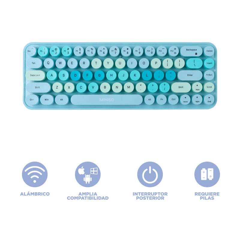 Teclado-Inalambrico-de-Moda-Modelo-Sk-676Ag-Verde-Miniso-4-21781