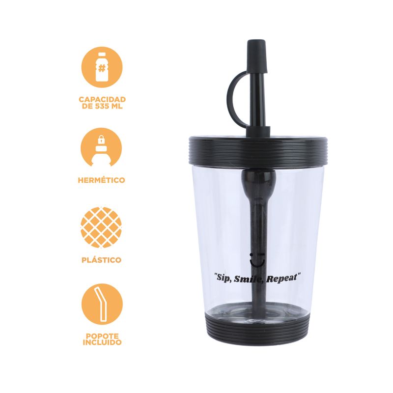 Vaso-de-Plastico-Portatil-535-Ml-de-Color-Solido-Negro-4-21747