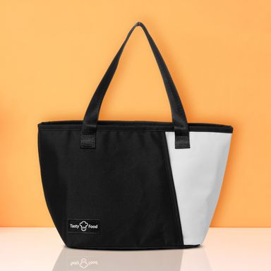 Lonchera Miniso Serie Mousse Mediana Negro y Blanco