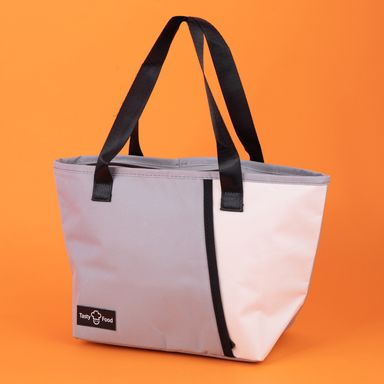 Lonchera Miniso Serie Mousse Mediana Gris y Blanco