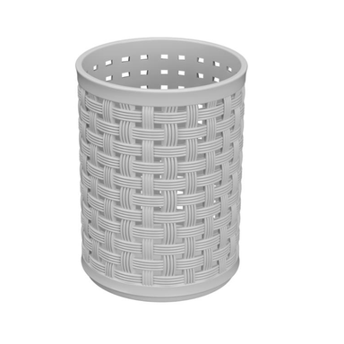 Organizador de Plastico  Redondo Serie Tejida Gris
