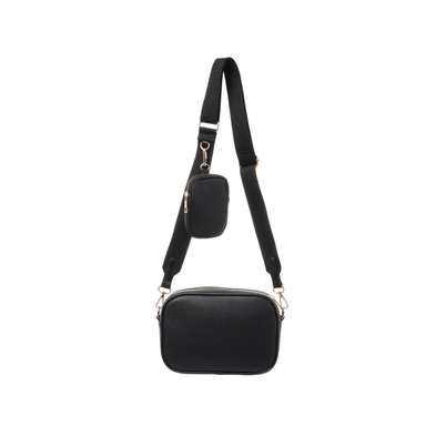 Bolso Crossbody y Monedero 2 en 1 Miniso Texturizado Negro