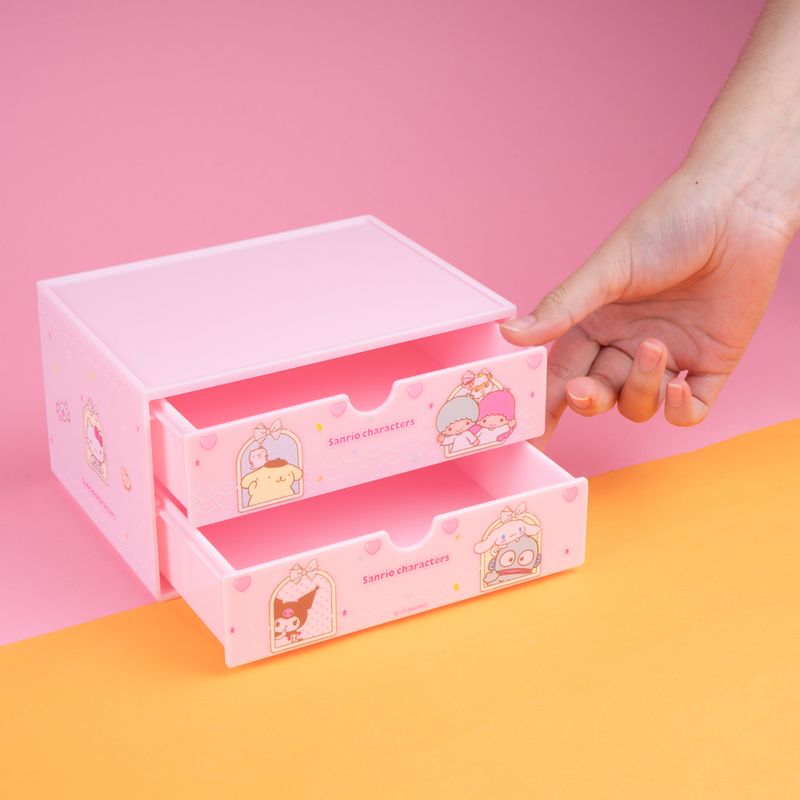 Organizador-de-Plastico-de-2-Cajones-Serie-Sanrio-Storage-Rosa-2-21949
