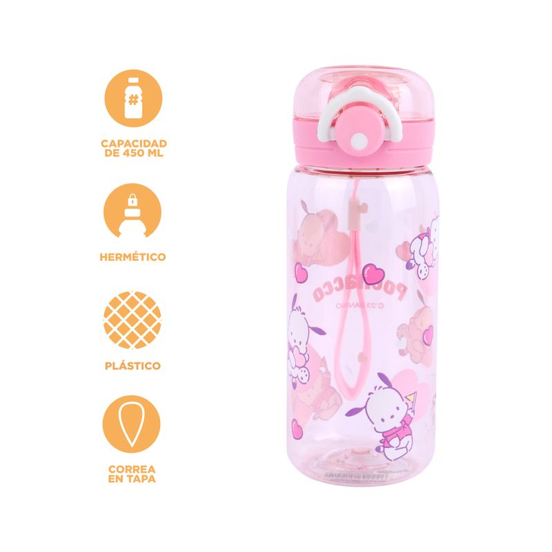 Vaso-de-Plastico-de-450-Ml-con-Correa-Serie-Pochacco-Rosa-4-21990